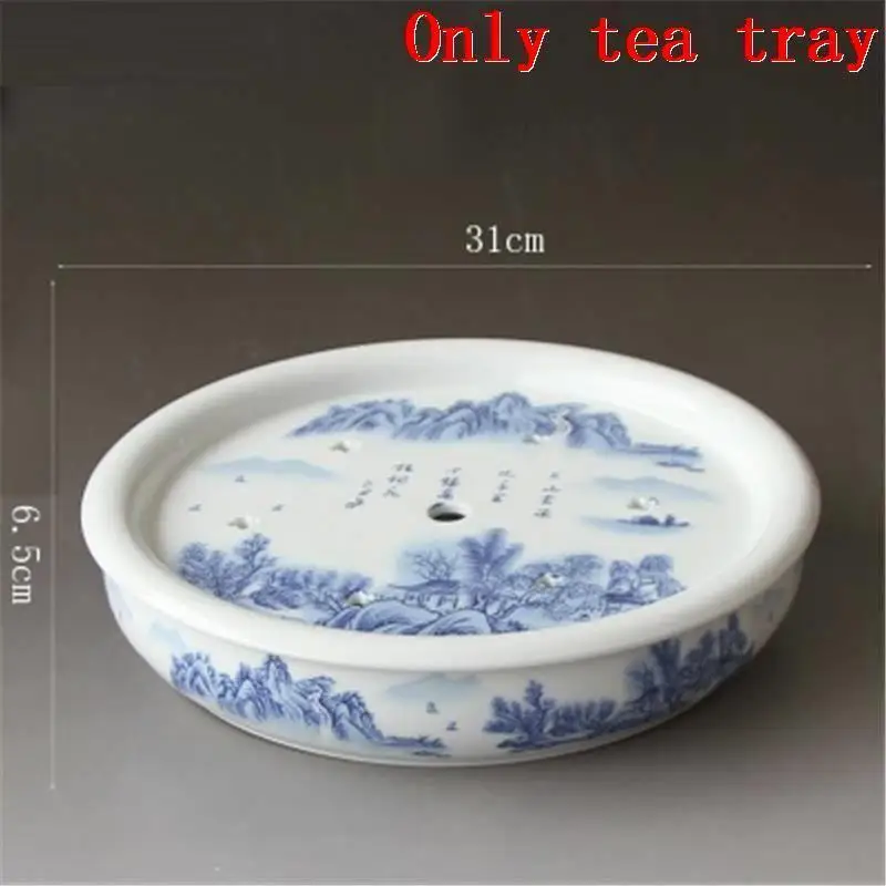 Version F Juego De China контейнер для стола, высокий набор, Sunum Tepsi Bandeja, доска Te Chino, керамический кунг-фу, Китайский Gongfu, сервировочный чайный поднос - Цвет: Version F