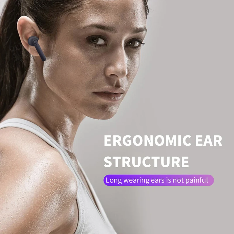 TWS DT-5 HD Call Bluetooth 5.0 Wireless Earphones Smart Noise Cancelling In Ear Earbuds 4h Music Time Waterproof Sports Headset