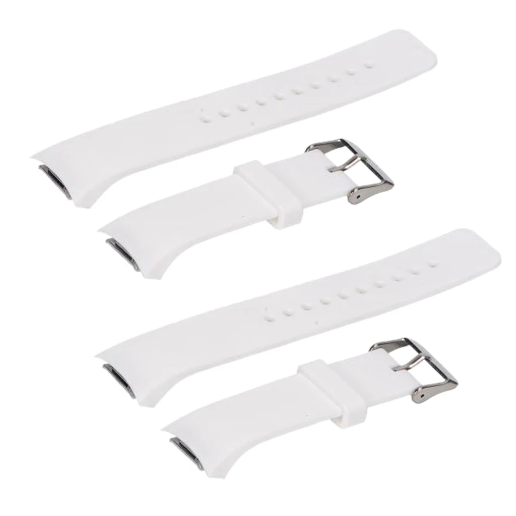 2Pcs Smart Watch Silicone Soft Wrist Band Straps for Samsung Gear S2 BSM-R720 White