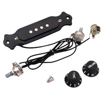 1Set Cigar Box Guitar Pickup with Volume&Tone Pot Jack for Acoustic Classical Guitar hot 5x sound hole pickup for acoustic guitar with tone volume control