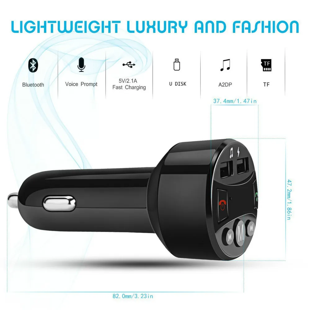 Manos Libres Coche Автомобильный MP3-плеер fm-модулятор двойной 12 в USB Мобильный телефон зарядное устройство fm-передатчик Авто музыка Bluetooth автомобильный комплект