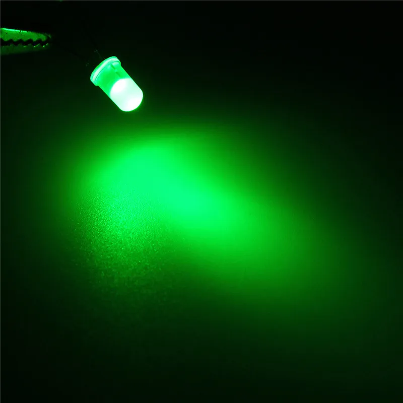 50 шт./лот, 5 мм, светодиодный светильник с Круглым Верхом, рассеянный светодиодный светильник, излучающий различные диодные лампы, белый, желтый, красный, синий, зеленый - Испускаемый цвет: Зеленый