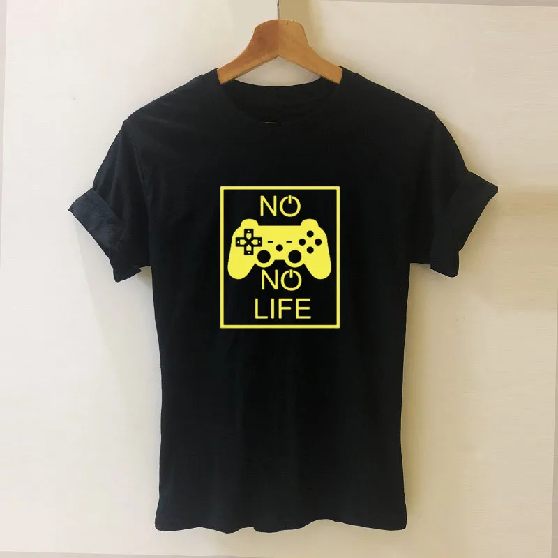 Футболка в стиле Харадзюку с надписью No Game Life забавная футболка женская одежда