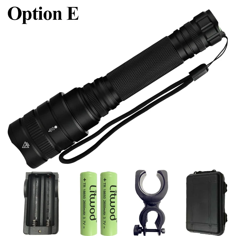 Option E Litwod Z401515 CREE XHP70.2 чип Мощный светодиодный тактический фонарь 3800lm 2 шт. 18650 батарея 5200 мАч zoom XHP50.2 фонарь - Испускаемый цвет: Option E