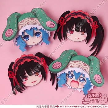 

Cute Anime DATE A LIVE Tokisaki Kurumi Yoshino Cosplay Badge Nonwoven fabric Button Brooch Pin Bedge Gifts