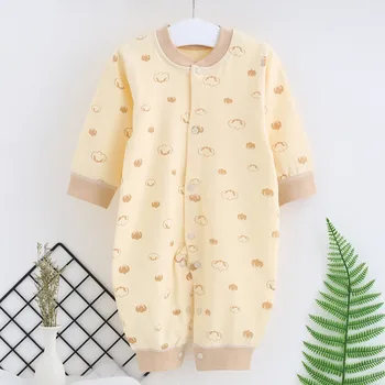 

2020 Spring and Autumn Pure Cotton Newborn Children Clothes 0-1-Year-Old Baby Long-sleeve Jumpsuit