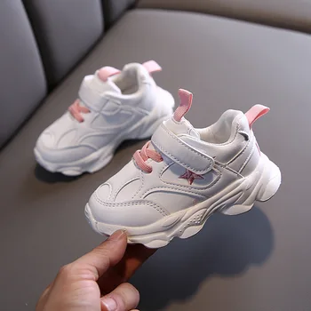 

Children Casual Shoes Toddler Boy Soft Bottom Antiskid Sneakers Girls Lightweight Running Shoes Pure Color Breathable Kids Shoes