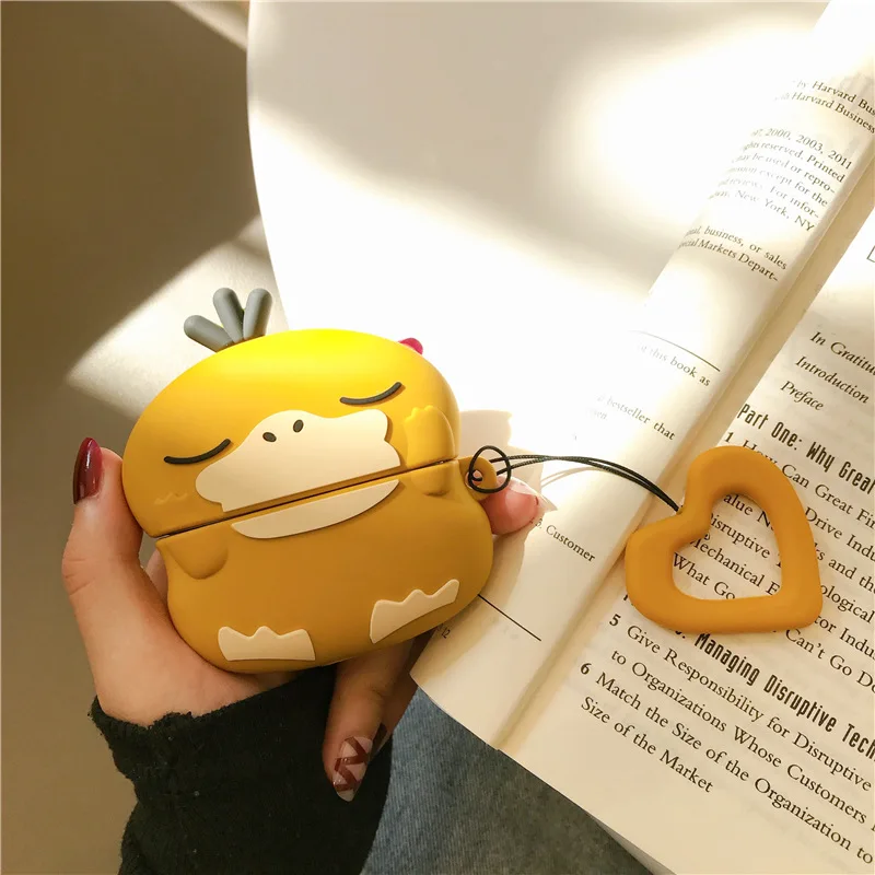 Милый Psyduck чехол для AirPods Pro силиконовый защитный чехол Bluetooth чехол для наушников для Airpod 3 аксессуары с кольцевым ремешком
