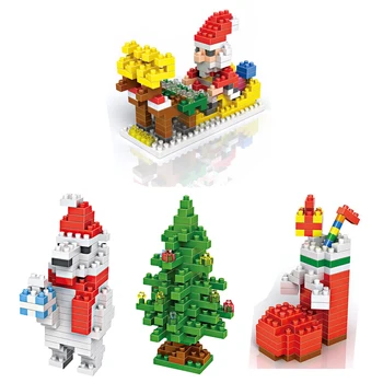 

LOZ Christmas Gifts Series Diamond Building Block Santa Claus Stockings Polar Bear Christmas Tree Decoration Toys Gift 9122 9125