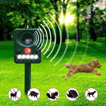 

Garden Repellents Small Animals Repeller Outdoor Ultrasonic Solar Powered Cat Dog Fly Trap Animal Chaser Deterrent Pest Control