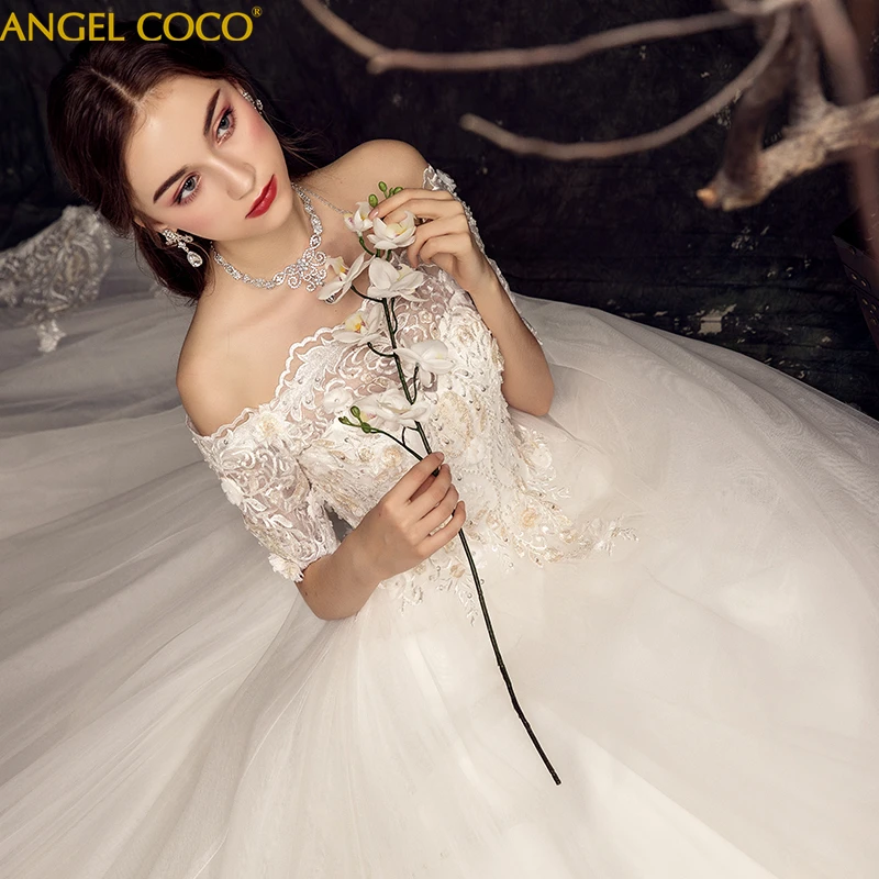 vestido de Novia материнство, Свадебные платья бальное платье Кружева аппликации свадебные платья, платья невесты vestido de casamento плюс размер