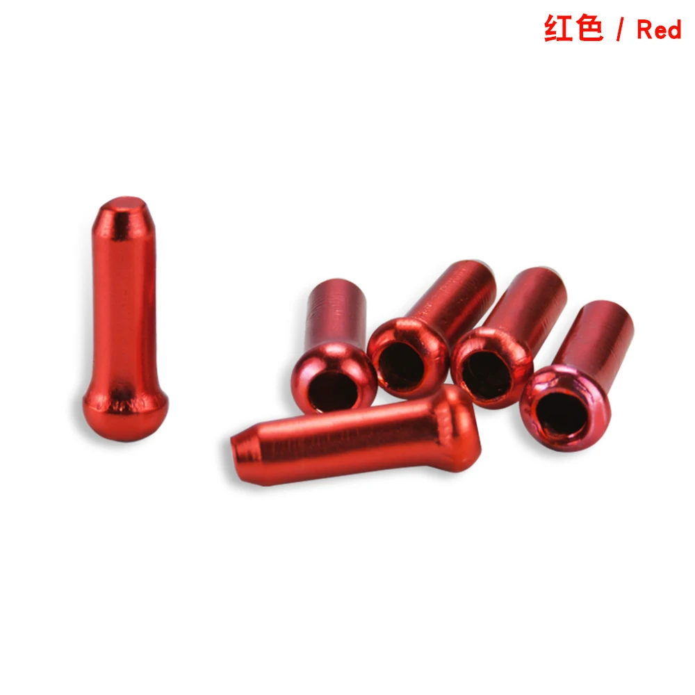 red 6 Pcs Велосипедная леска для горного велосипеда, внутренняя муфта, подвижная Тормозная проволока, сердечник, шапка из алюминиевого сплава, анод, цвет, алюминиевая проволока, хвостовая крышка - Цвет: red 6 Pcs