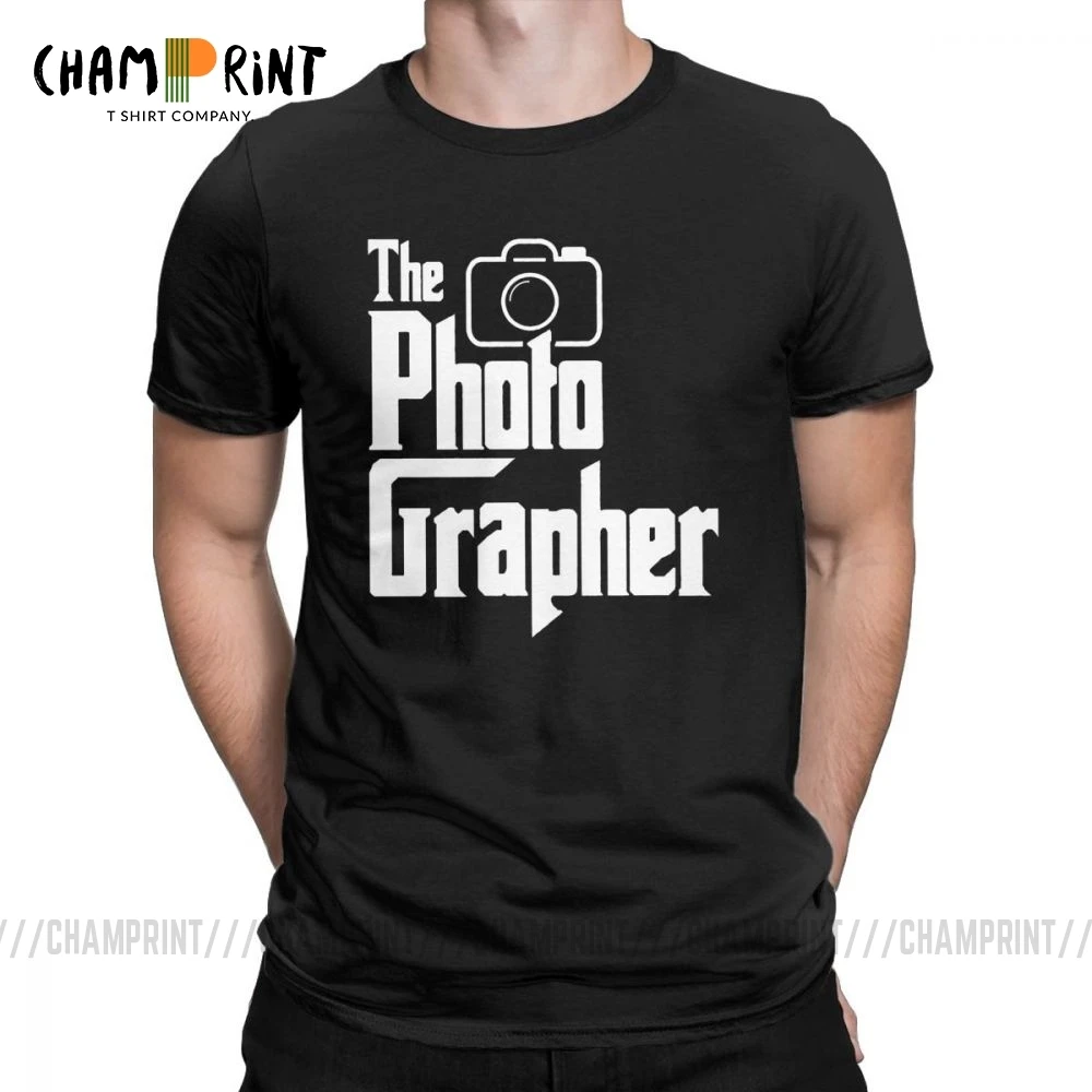 Creative The Photographer T-Shirt for Men Crew Neck Pure Cotton T Shirts Godfather Short Sleeve Tee Shirt Plus Size Clothing | Мужская