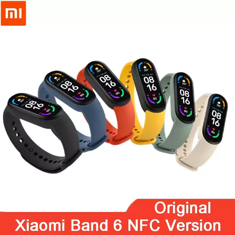 Xiaomi Mi Band 6 NFC Version Smart Bracelet AMOLED Screen Miband 6  Smartband Fitness Traker Bluetooth Heart Rate Wristband|Smart Wristbands| -  AliExpress