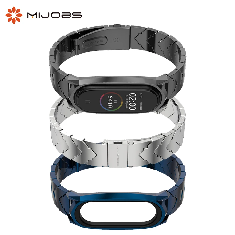 

Mijobs Mi Band 5 Wrist Strap Metal Stainless Steel for Xiaomi Mi Band 5 4 3 Smart Watch Wristband Miband 5 Bracelets Accessories