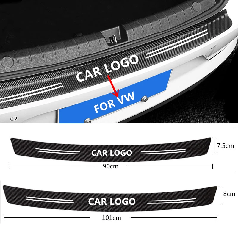 1 шт. Автомобильная наклейка на бампер из углеродного волокна для Volkswagen VW Polo Golf 4 5 6