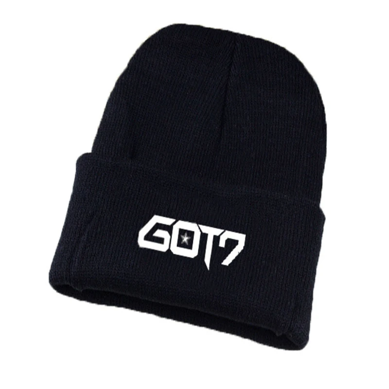 IKFUNII Kpop GOT7 унисекс зима осень мягкие хип хоп вязаные шапки