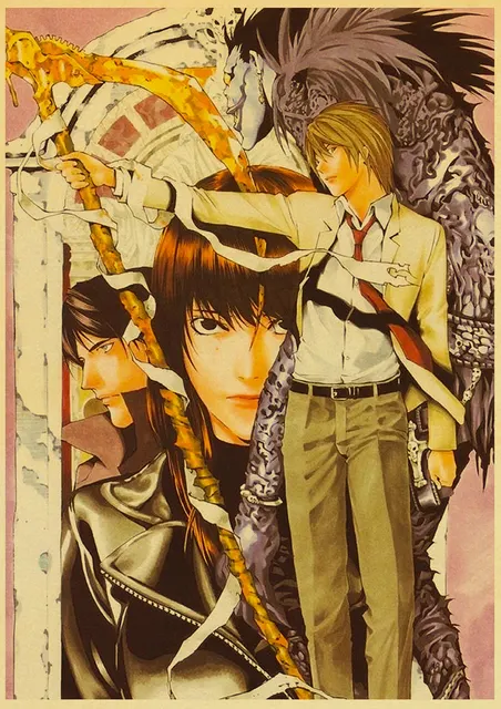 Japonês Anime Death Note Pôsteres Retros, Arte Pintura De Filmes