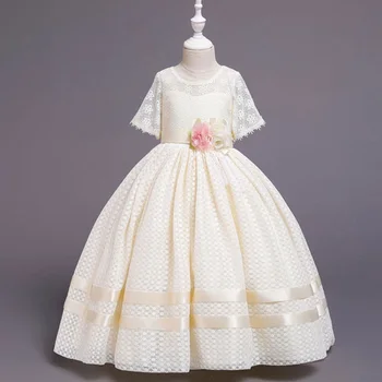 

2020 Girl Summer Dress Clothes Kids Girl Lace Princess Dress Elegant Girls Birthday Wedding Dress Flower Girl Party Dress