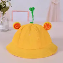 Новая мультяшная ведро шляпа средство для защиты от солнца Кепка бобовые ростки родитель-ребенок Плавательная шапочка маленькие желтые шапки для рыбака