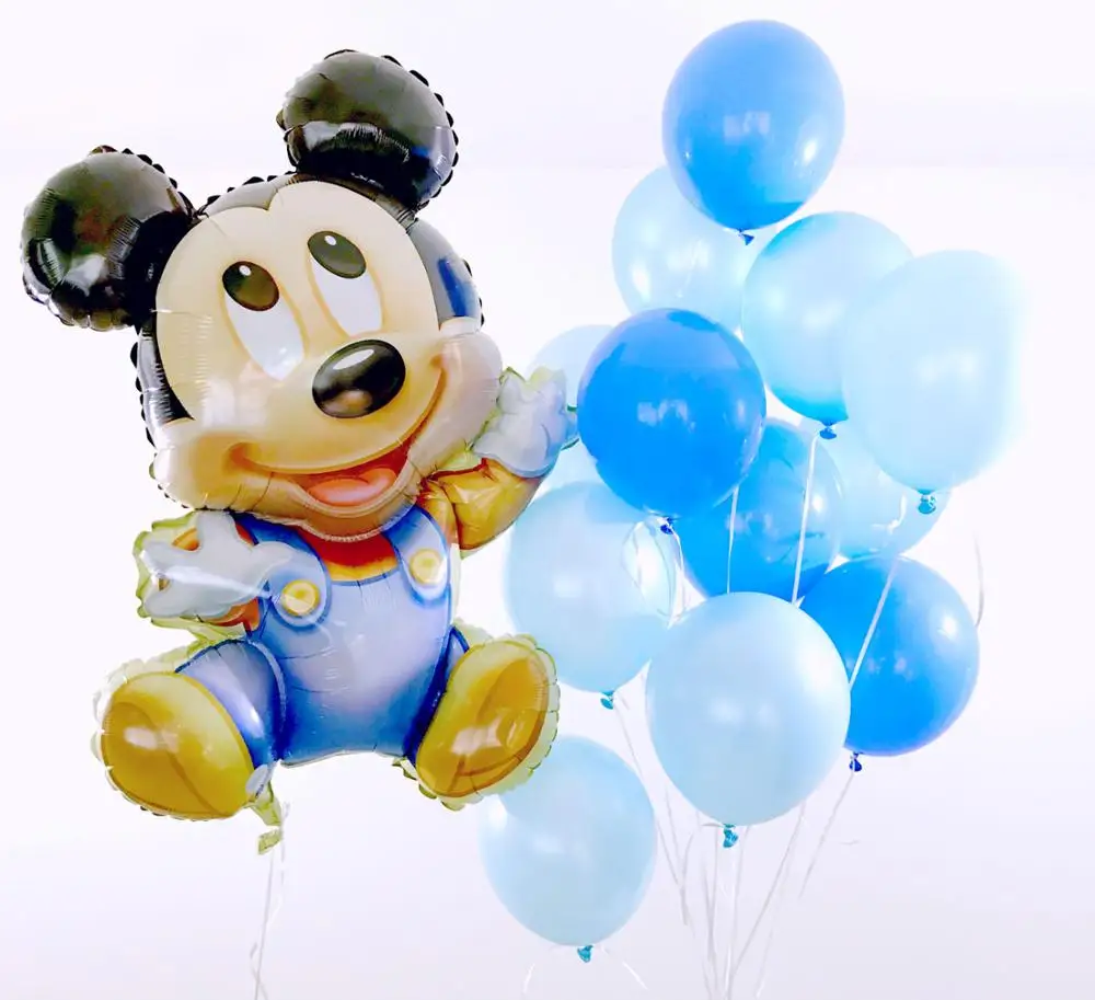 1 комплект надувные шары Mickey minnie mouse День рождения украшения Дети 1/2/3 для первого дня рождения - Цвет: same as picture