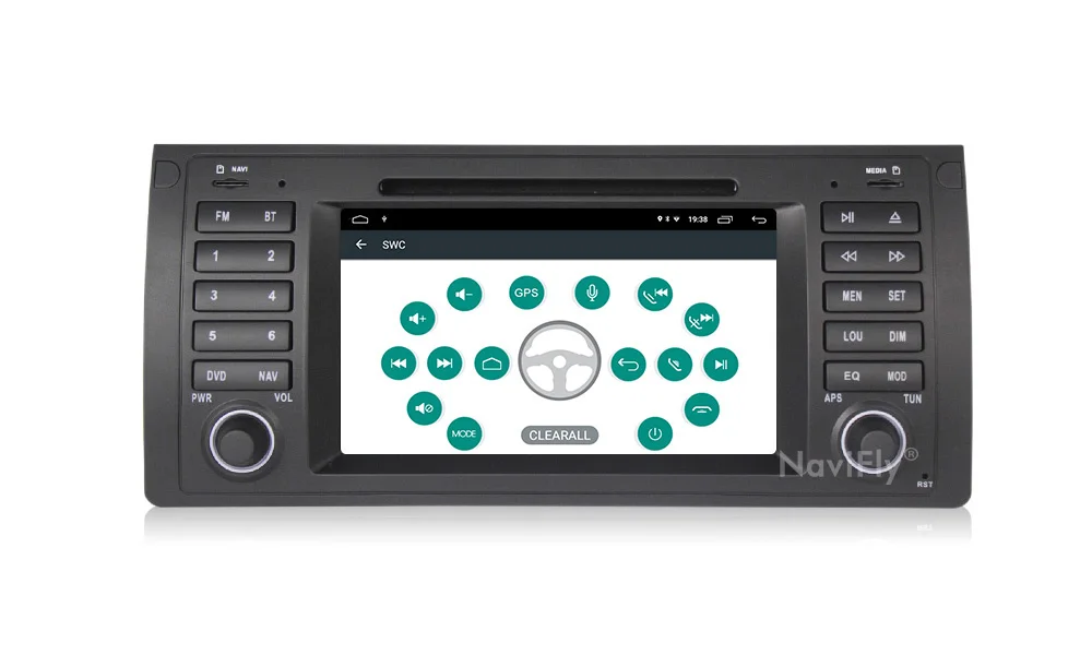 Flash Deal NaviFly Android 9.1 Car GPS DVD Navigation for BMW 5 series E39 X5 E53 Multimedia player Stereo Wifi Quad Core RAM 2G ROM 32G BT 18