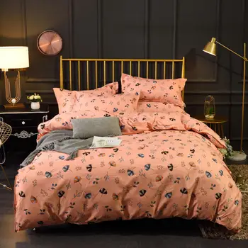 

Ginkgo biloba Bedding Set Flesh color Sanding Bed Set luxury soft warm Duvet Cover Set Bed Sheet Pillowcases Queen size bed