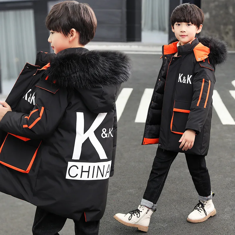 

Autumn Winter Jacket For Boy Plus Velvet Hooded Kids Fleece Jacket 5-13 Years Kid Boy Outerwear Coat Children Parka
