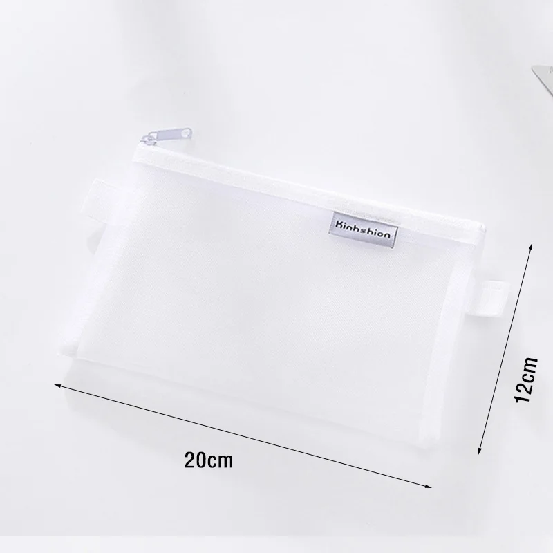 11 Простой Прозрачный сетчатый пенал для карандашей, офисный школьный пенал для ручек, нейлоновый пенал на молнии, канцелярская сумка Kawaii - Цвет: 11