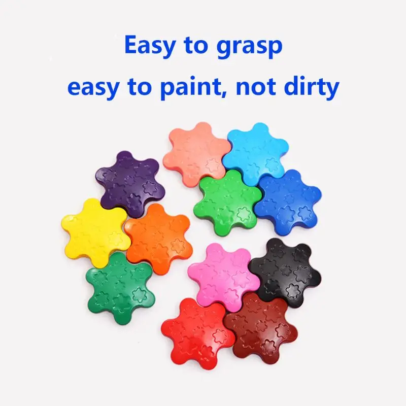 12 Pcs/Box Creative Non-Toxic Paint Snow Colorful Crayons For Children Kids Toddler Kindergarten Early Education Drawing Tool