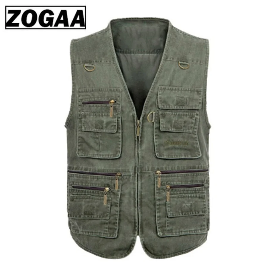 

ZOGAA Men Baggy Jacket Tactical Vest Men Multi-pockets Photography Cameraman Vest Plus Size 6XL 7XL Men Casual Reporter Vest