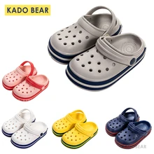 Детские мягкие тапочки EVA для маленьких девочек; домашняя обувь на плоской подошве для маленьких мальчиков; пляжные шлепанцы для детей; забавные уличные сандалии для сада