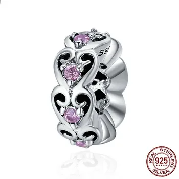 

Efile 2020 heart-shaped diamond set s925 sterling silver diy string accessories silver beads SCC339