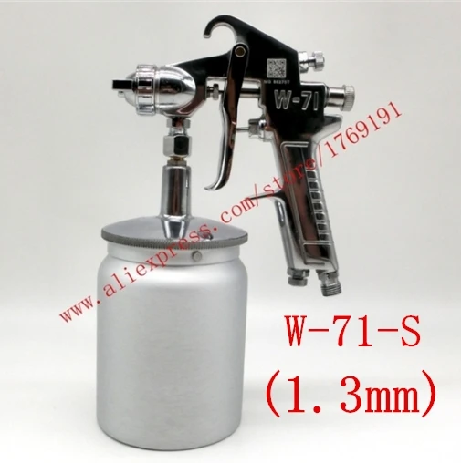Suction type 1.3mm High-end pro W-71 пистолет-распылитель 1,0/1,3/1,5/1,8 мм прозрачный пальто лак воздуха Пистолет Краски регулировки 30 см ширина пистолет для распыления краски - Цвет: Suction type 1.3mm