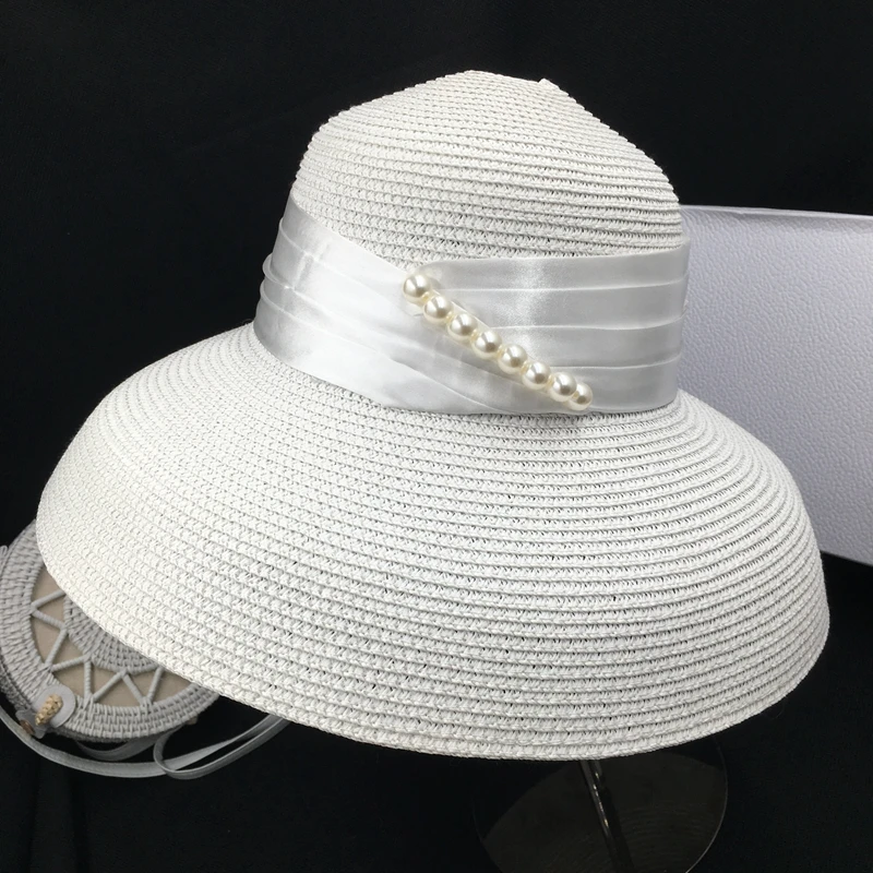

French new Hepburn big eaves M basin of the straw hat cap retro fisherman hat female hat sunhat sunscreen on vacation