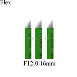 Lâmina Flex 12 Chanfrada-0,16 мм (Nano) постоянный макияж бровей Тату микроблейдинг иглы для бровей одноразовые лезвия