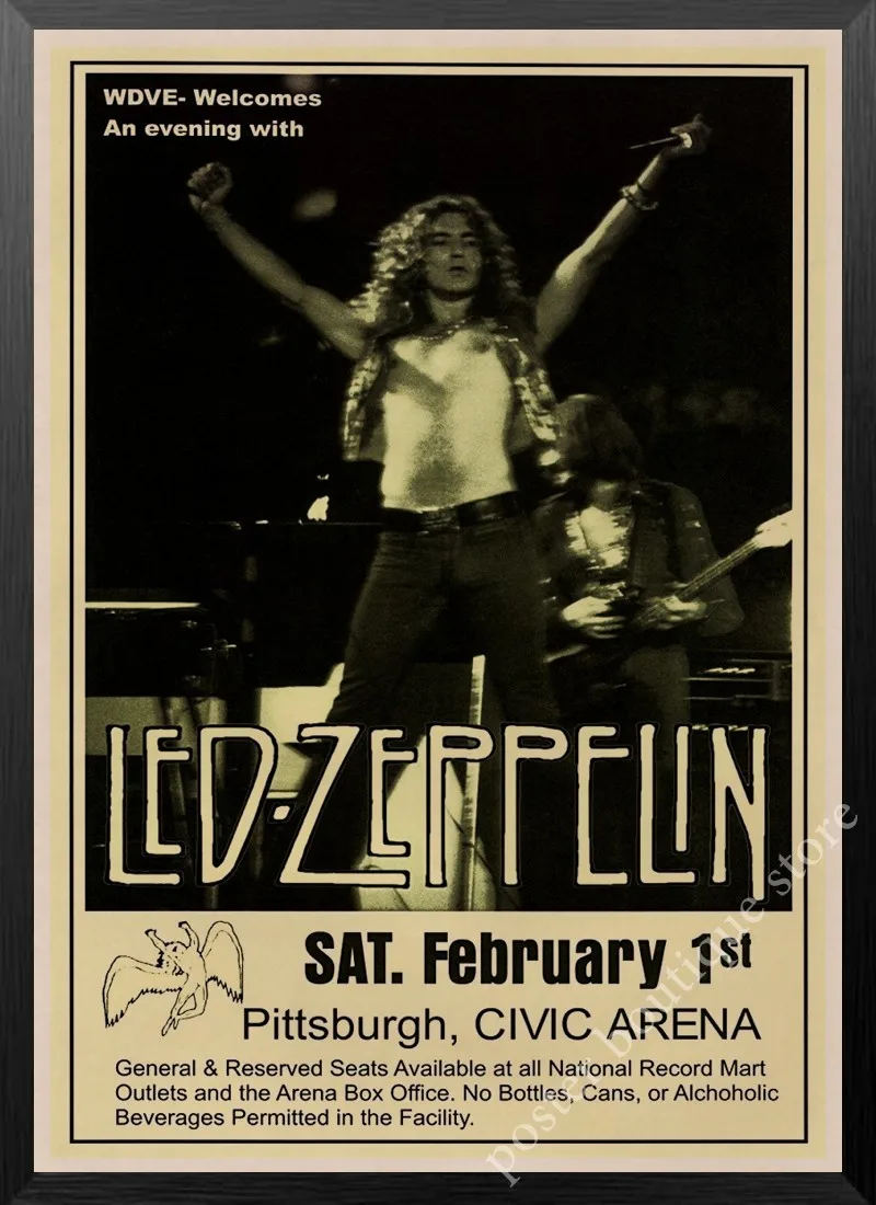 Led Zeppelin рок-н-РОЛ постер, Jimmy страница, Роберт Плант винтажные наклейки домашний Декор наклейки на стену девять процентов/3 - Цвет: 4