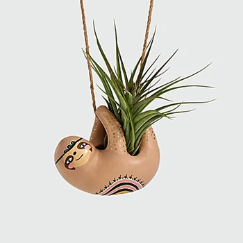 

Wall Hanging Vase Suspension Ceramic Sloth Flower Pots Succulent Planter Animal Flower Pot Home Garden Potted Desktop Decoration