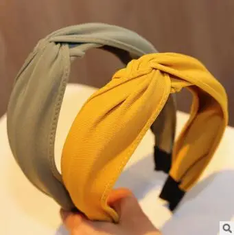 60 шт/лот DIY мульти простые ткани крест головная повязка чистый Колор галстук узел повязка для волос Инструменты для укладки волос аксессуары для волос HA757