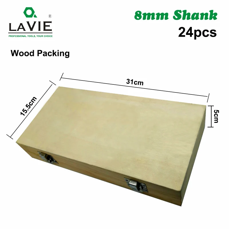 24PCS 8mm Shank DIY Woodworking Router Bits Set Milling Cutter for Wood Flush Straight Chamfer Trimming Engraving Tool MC02012