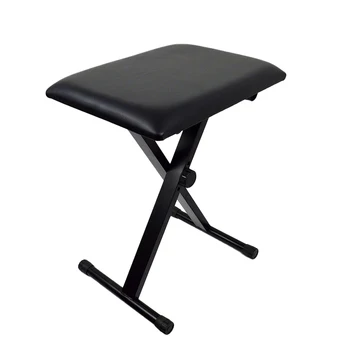 

Piano Bench Three Gear Adjustable Foldable X-style Piano Stool Padded Soft Cushion Chair Keyboard Bench Ornaments