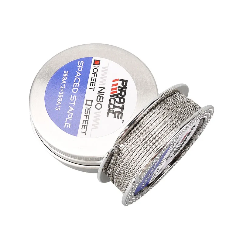 

10Feet/roll Ni80 Spaced Staple clapton Heating Wires For RDA RTA Atomizer Coils DIY Tool Vape Pen Accessory Wire