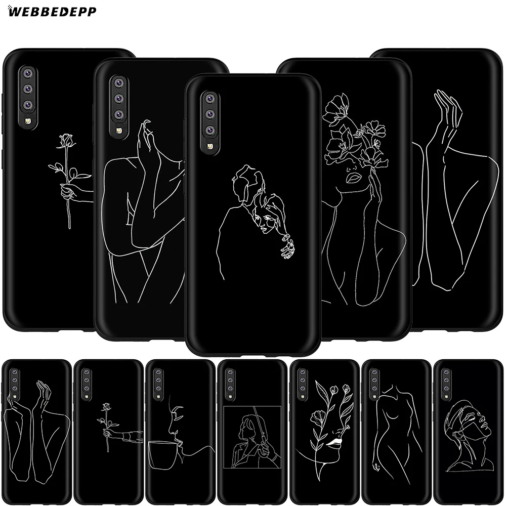 Webbedepp Рисунок со штриховыми рисунками Забавная чехол для Samsung Галактики S7 S8 S9 S10 Edge