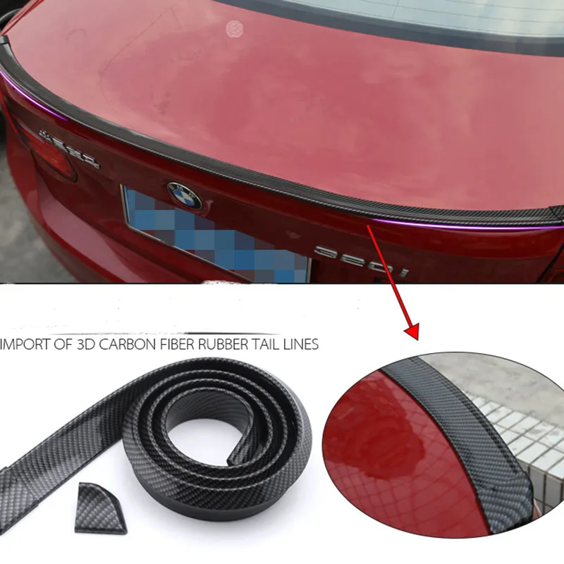 Spoiler Universale 1.5M Car-Styling 5D Spoiler In Fibra Di Carbonio Spoiler Refit Fai-Da-Te Per Fiat 500 600 500L 500X Diagnosi Punto Stilo