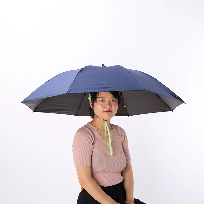 Venta directa de fábrica de gorro con paraguas Triple cubierta al aire libre vinilo a prueba de viento a prueba de lluvia sol paraguas de plegado Triple Gorro con paraguas|Paraguas| -