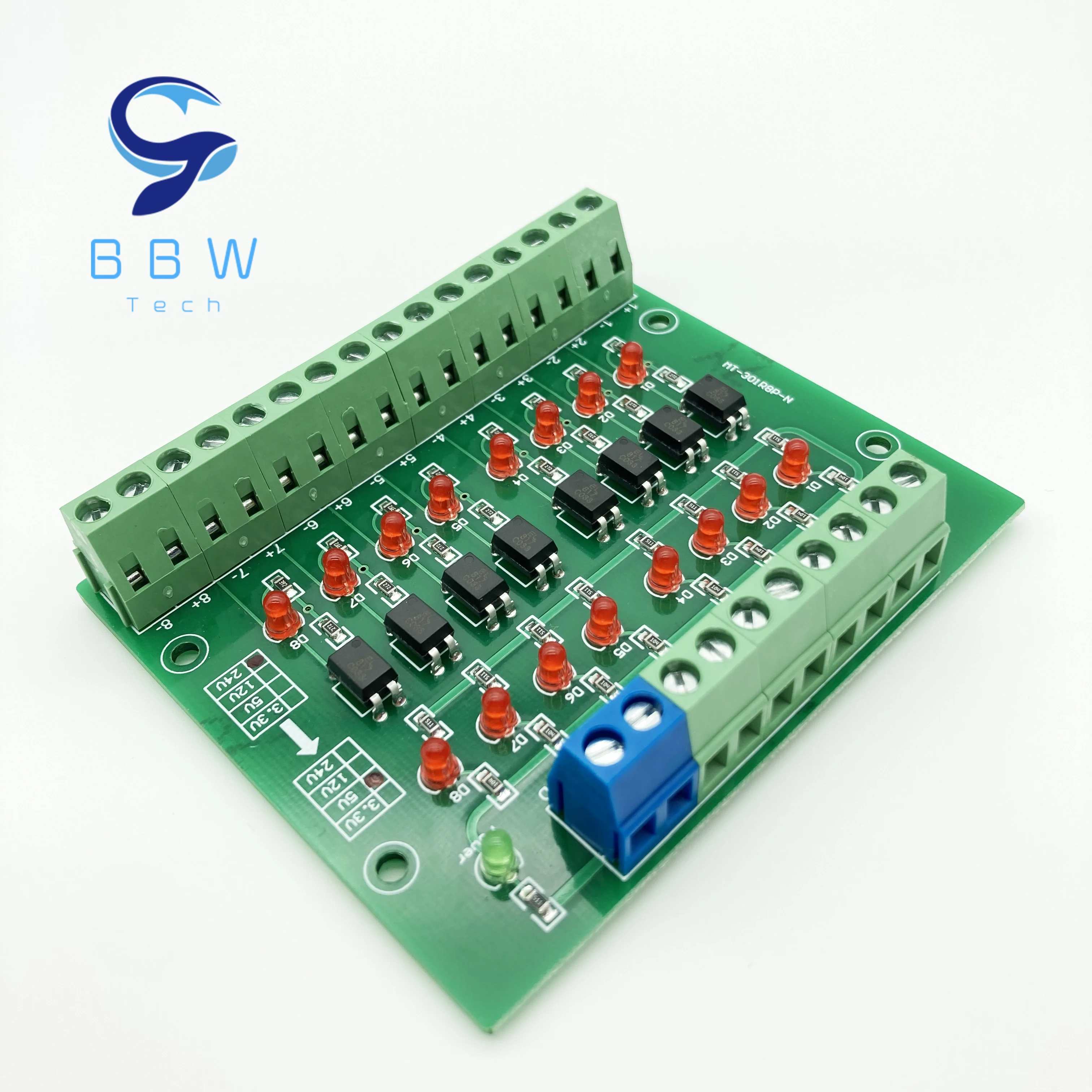 Saída Isolada 232 da Maneira 1.8v 3.3v 5v 12v 24v da Placa do Nível do Sinal do Plc do Módulo do Conversor de Tensão da Placa de Isolamento do Acoplador - Imagem 3