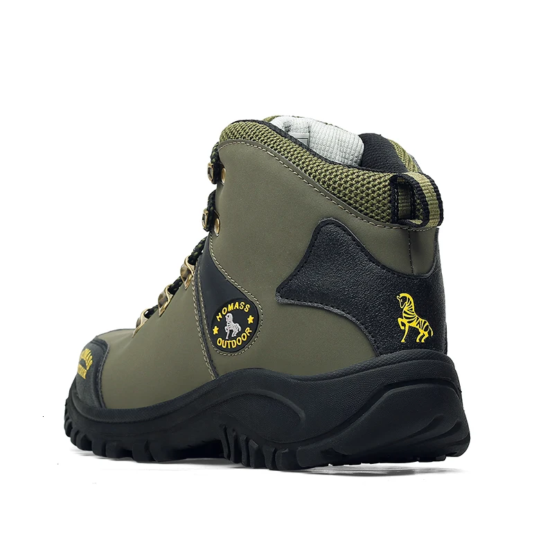 BOUSSAC Outdoor Hiking Shoes Man Waterproof Boots Warm High Top Mountain Climbing Camping Shoes Trekking Hunting Footwear