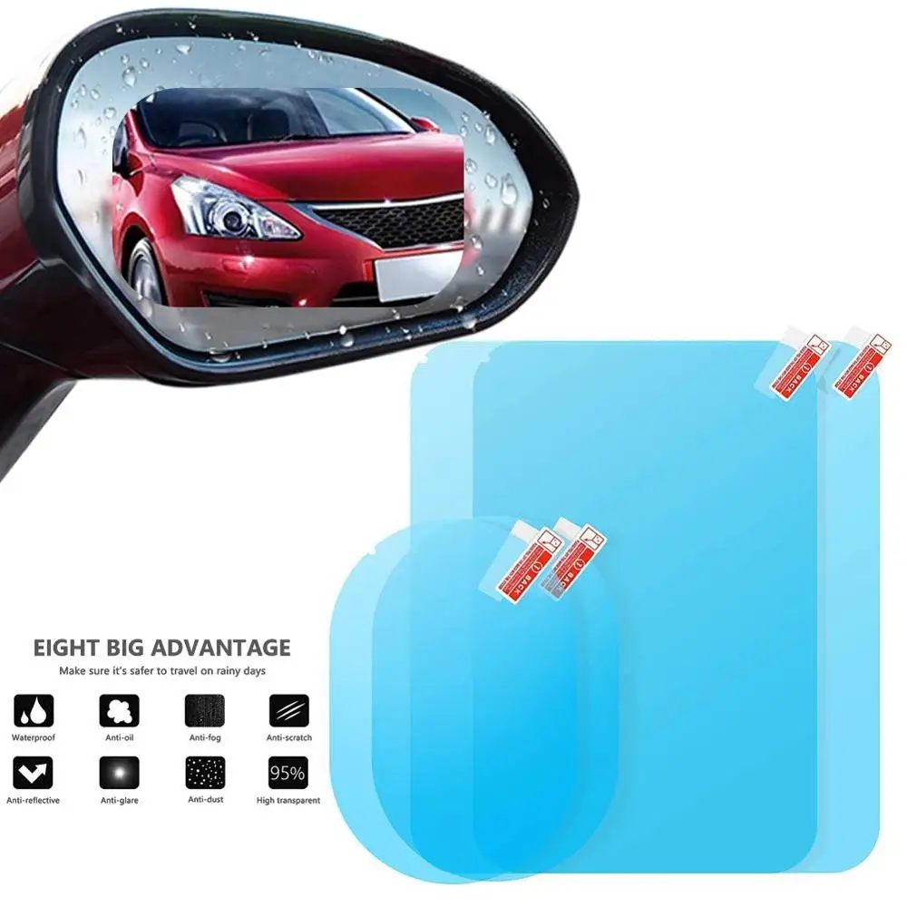 

2Pcs/set Car Rearview Mirror Protective Film Anti Fog Window Clear Rainproof Sticker Rear View Soft Films Auto Car Accessories