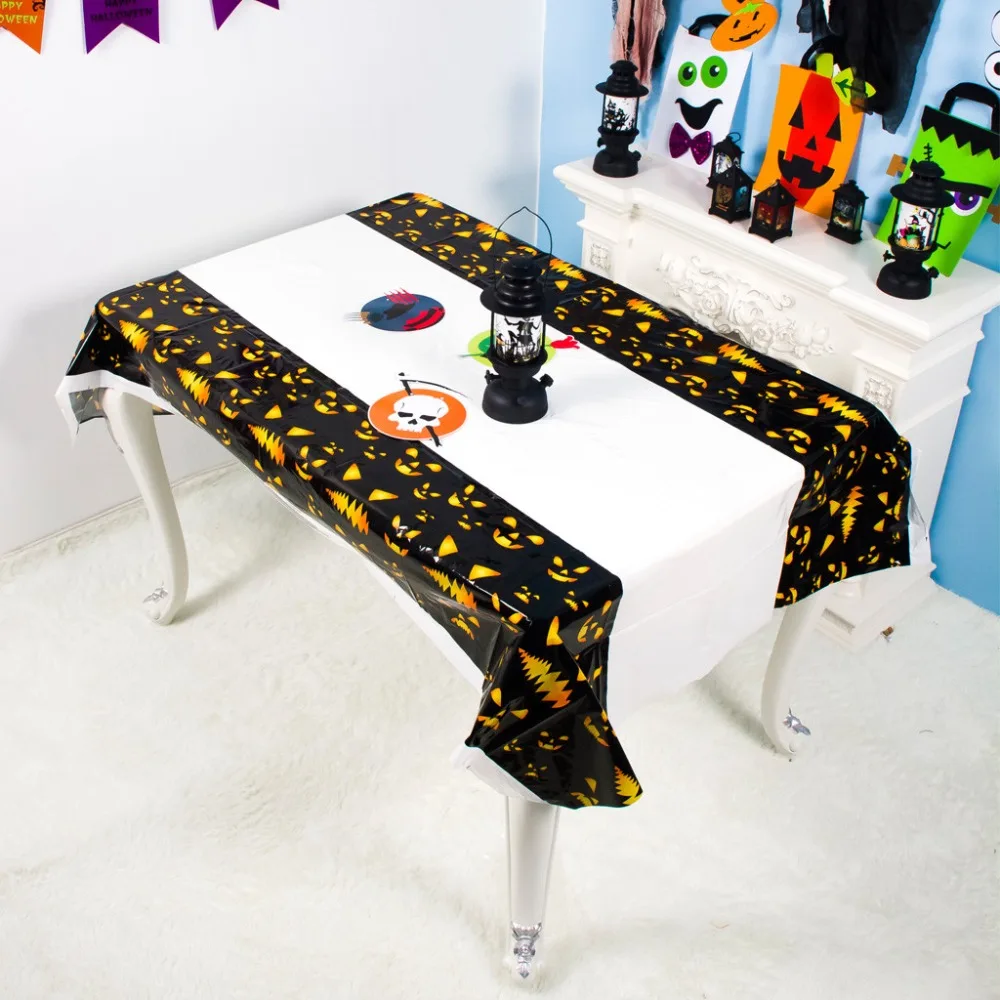 Halloween spider round net tablecloth topper cover fireplace table party decoration Halloween print tablecloth pvc 30S16 (10)