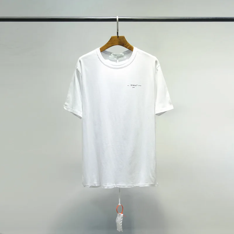 

Off Europe And America Popular Brand Short Sleeve T-shirt Ow White European Version of the Large Size Loose-Fit Men And Women Co